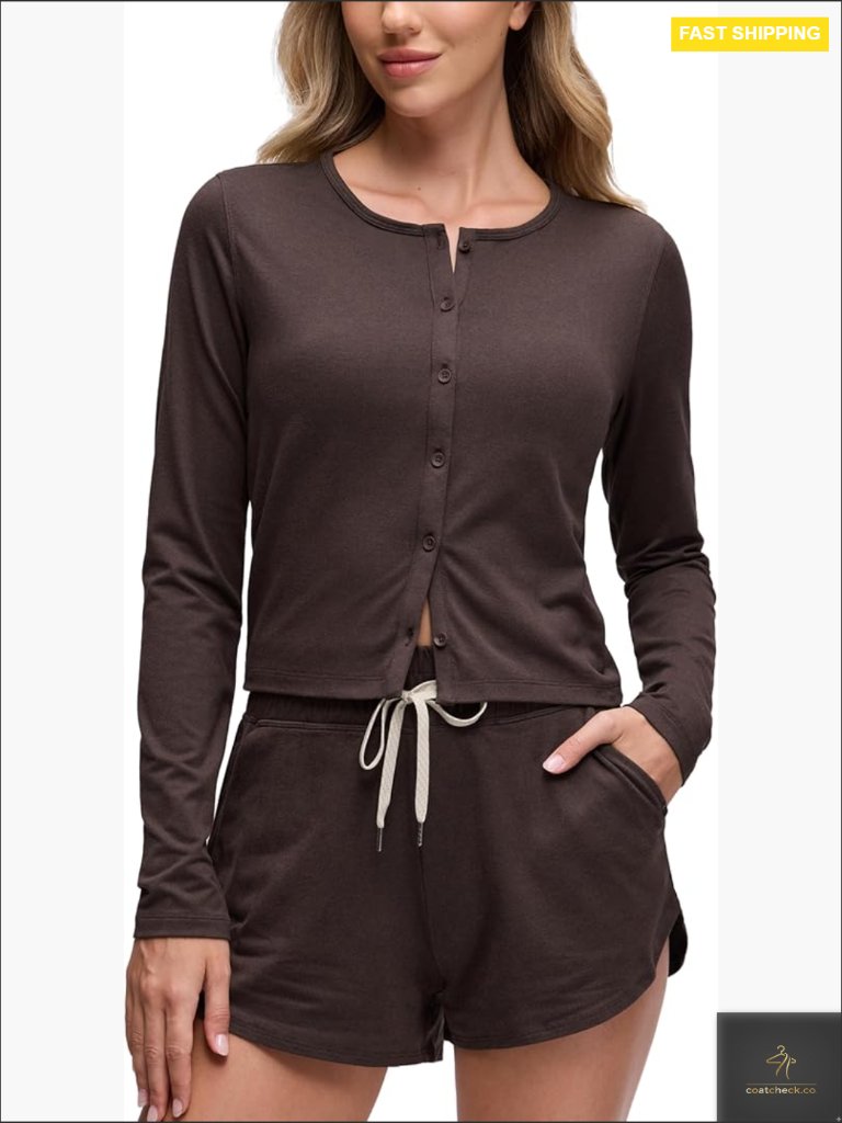Soft Jersey Slim Fit Cardigan Lightweight Stretch Chic Fall Top Button Down